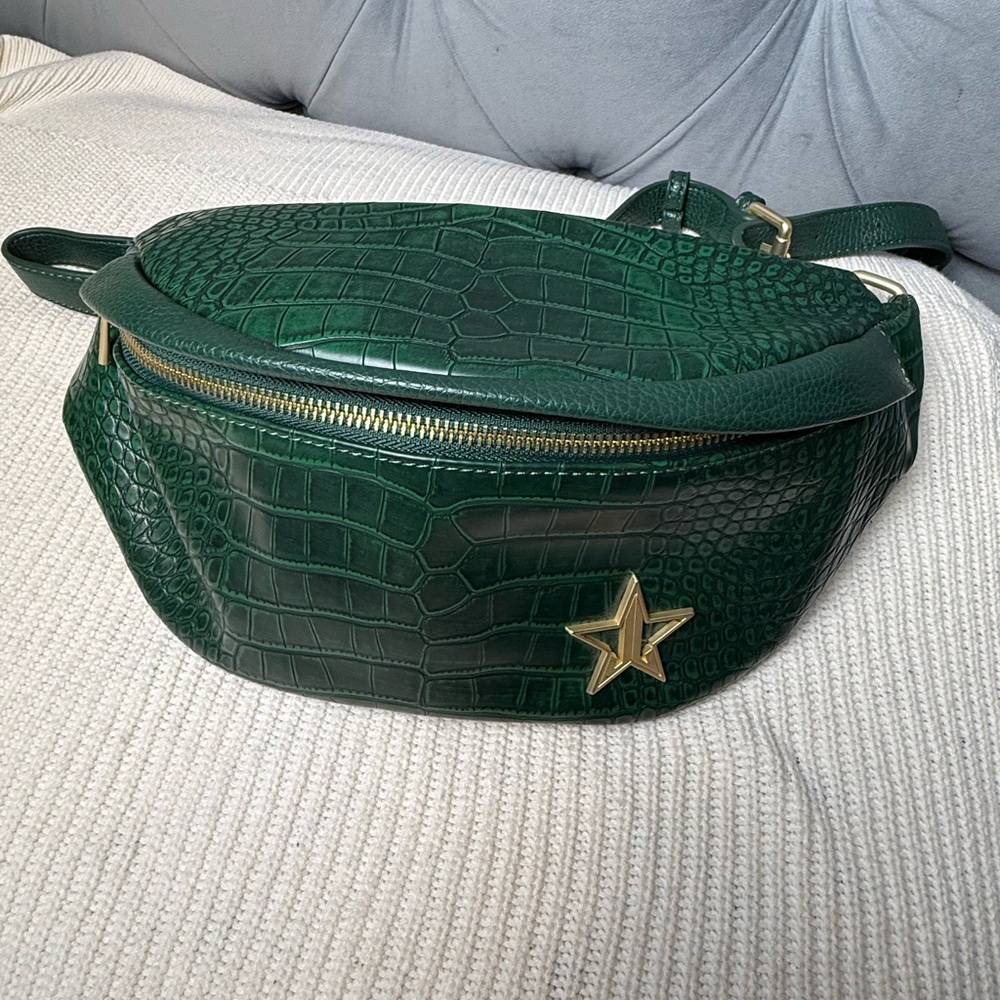 JEFFREE STAR BLOOD MONEY GREEN CROCODILE GATOR CROSSBODY , Fanny PACK